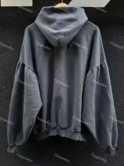 巴黎 BLC 23FW Be kind 補丁刺繡做舊破壞 logo字母 帽T連帽衛衣 水洗藍黑 柏林限定：圖片 14