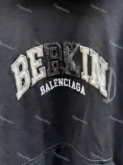 巴黎 BLC 23FW Be kind 補丁刺繡做舊破壞 logo字母 帽T連帽衛衣 水洗藍黑 柏林限定：圖片 16