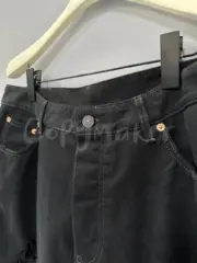 巴黎 BLC x AD 聯名 23SS條紋 破壞破洞流蘇 牛仔短褲 牛仔褲 休閒褲：圖片 9