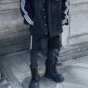 巴黎 BLC x AD 聯名 23SS條紋 破壞破洞流蘇 牛仔短褲 牛仔褲 休閒褲：圖片 4