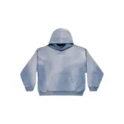 巴黎 BLC 23FW 經典logo 水洗做舊褪色 漸變漸層霧霾藍 帽T連帽衛衣帽衫：圖片 3