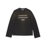 【現貨】Acne Studios 24FW 水洗做舊經典logo 素面簡約 圓領純棉長袖T恤