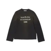 【現貨】Acne Studios 24FW 水洗做舊經典logo 素面簡約 圓領純棉長袖T恤