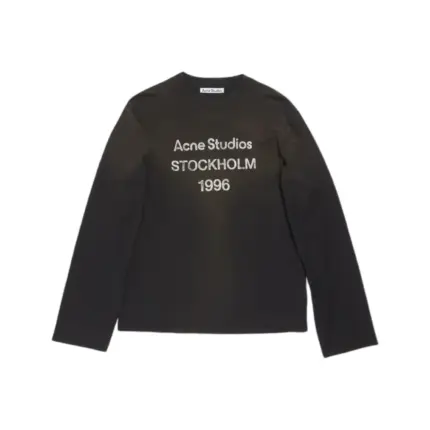 【現貨】Acne Studios 24FW 水洗做舊經典logo 素面簡約 圓領純棉長袖T恤