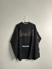 【預售】【福利回饋】巴黎 BLC 23FW Heavy Metal T-shirt 梵文泥染做舊 長袖T恤：圖片 5