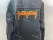 巴黎 BLC 22FW Metallica 水洗單寧 龜裂印花 火焰金屬搖滾樂隊 黑牛仔夾克外套：圖片 7