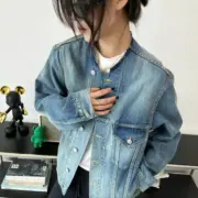 Maison Margiela 22FW 馬吉拉 水洗做舊無領牛仔外套夾克 單寧外套 mm6：圖片 5