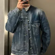 Maison Margiela 22FW 馬吉拉 水洗做舊無領牛仔外套夾克 單寧外套 mm6：圖片 9