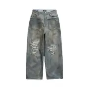 【現貨】【福利回饋】巴黎 BLC 24FW BAGGY 反轉口袋水洗破洞大破壞 丹寧牛仔褲 直筒褲：圖片 2