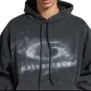 【準現貨】【福利回饋】 BLC 25FW 單環環形水洗煙霧logo 褪色帽T連帽衛衣帽衫 黑色：圖片 4