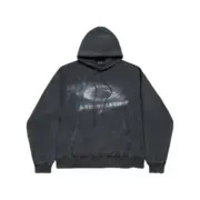 【準現貨】【福利回饋】 BLC 25FW 單環環形水洗煙霧logo 褪色帽T連帽衛衣帽衫 黑色：圖片 2