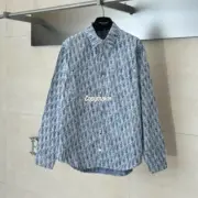 【現貨】D1OR 20FW Oblique 滿版logo 滿印 牛仔襯衫夾克外套 藍色：圖片 7