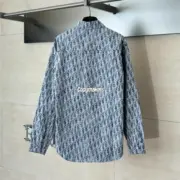 【現貨】D1OR 20FW Oblique 滿版logo 滿印 牛仔襯衫夾克外套 藍色：圖片 8