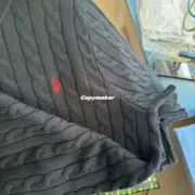 【現貨】Ra1ph Lauren Polo 小馬刺繡 麻花針織老錢風 polo衫短袖T恤 藏青/白色：圖片 13