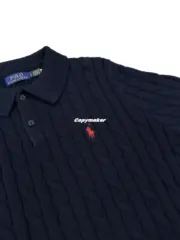 【現貨】Ra1ph Lauren Polo 小馬刺繡 麻花針織老錢風 polo衫短袖T恤 藏青/白色：圖片 17
