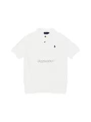 【現貨】Ra1ph Lauren Polo 小馬刺繡 麻花針織老錢風 polo衫短袖T恤 藏青/白色：圖片 21