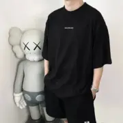 【現貨】【全套包裝】巴黎 BLC 24FW 3M反光鑽石噴砂顆粒 胸口小字 背面大字 短袖T恤：圖片 5