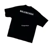 【現貨】【全套包裝】巴黎 BLC 24FW 3M反光鑽石噴砂顆粒 胸口小字 背面大字 短袖T恤：圖片 7