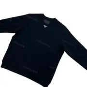 PRA 23FW 素色簡約 三角標小logo 鐵牌 大學T圓領衛衣長袖：圖片 6