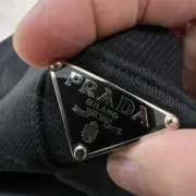 PRA 23FW 素色簡約 三角標小logo 鐵牌 大學T圓領衛衣長袖：圖片 14