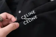 【現貨】CELIN 24FW 經典字母小LOGO印花 簡約素色 連帽外套夾克 黑色：圖片 8
