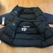 巴黎 BLC 24FW 雙面穿 刺繡小logo 別針 類羽絨棉服夾克外套 黑色/深藍色：圖片 6