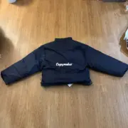 巴黎 BLC 24FW 雙面穿 刺繡小logo 別針 類羽絨棉服夾克外套 黑色/深藍色：圖片 11