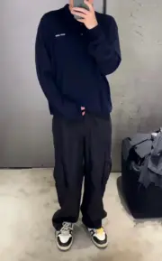 【現貨】M1U M1U 25SS Cargo 刺繡logo 多口袋工裝褲直筒褲 科技面料 黑色：圖片 3