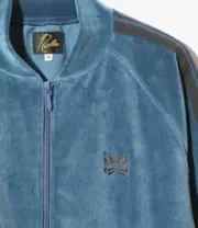 Needles 23AW R.C Track Jacket 蝴蝶刺繡 絲絨復古織帶 外套夾克 孔雀藍：圖片 8