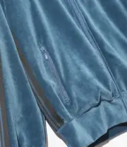 Needles 23AW R.C Track Jacket 蝴蝶刺繡 絲絨復古織帶 外套夾克 孔雀藍：圖片 9