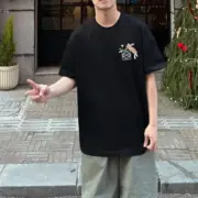 【現貨】【全套包裝】LOWE x Suna Fujita 25SS 聯名 兔子月兔刺繡logo 短袖T恤 黑色：圖片 6