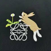 【現貨】【全套包裝】LOWE x Suna Fujita 25SS 聯名 兔子月兔刺繡logo 短袖T恤 黑色：圖片 9