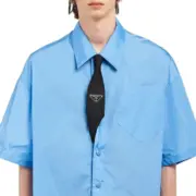 PRA 21SS Nylon Gabardine Tie 尼龍蠶絲 三角標小logo 鐵牌 正裝休閒領帶：圖片 5