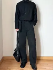 【現貨】【過驗】LEMAIRE 25SS 黑色 彎刀牛仔褲工裝褲休閒褲 可調節腰帶：圖片 4