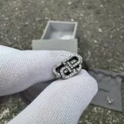 【現貨】【全套包裝】巴黎 BLC 雙B鎖扣BB字母 經典款 帶鑽 鈦鋼 耳環耳釘：圖片 6