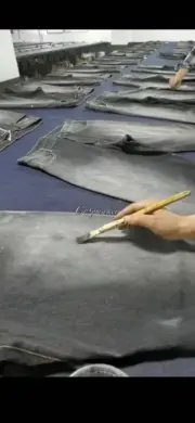 【預售】Acne Studios 25SS 彎刀 水洗潑墨黑灰 2006F 闊腿牛仔褲寬版工裝褲：圖片 8