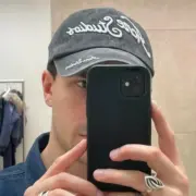 【現貨】Acne Studios 24SS 做舊褪色水洗刺繡字母 棒球帽鴨舌帽老帽帽子：圖片 4