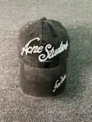 【現貨】Acne Studios 24SS 做舊褪色水洗刺繡字母 棒球帽鴨舌帽老帽帽子：圖片 7
