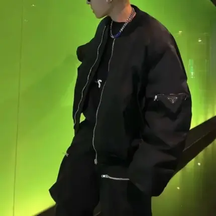 PRA 22FW Boomer 再生尼龍 口袋 三角標 飛行夾克 棉服 外套