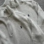 【預售】Polo Ra1ph Lauren 25FW 小馬刺繡 針織老錢風半拉鏈立領polo衫長袖毛衣T恤衛衣 三色：圖片 8