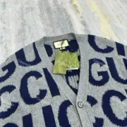 GUC 23FW 經典大字母嵌花 純羊毛 針織衫毛衣外套開衫：圖片 6