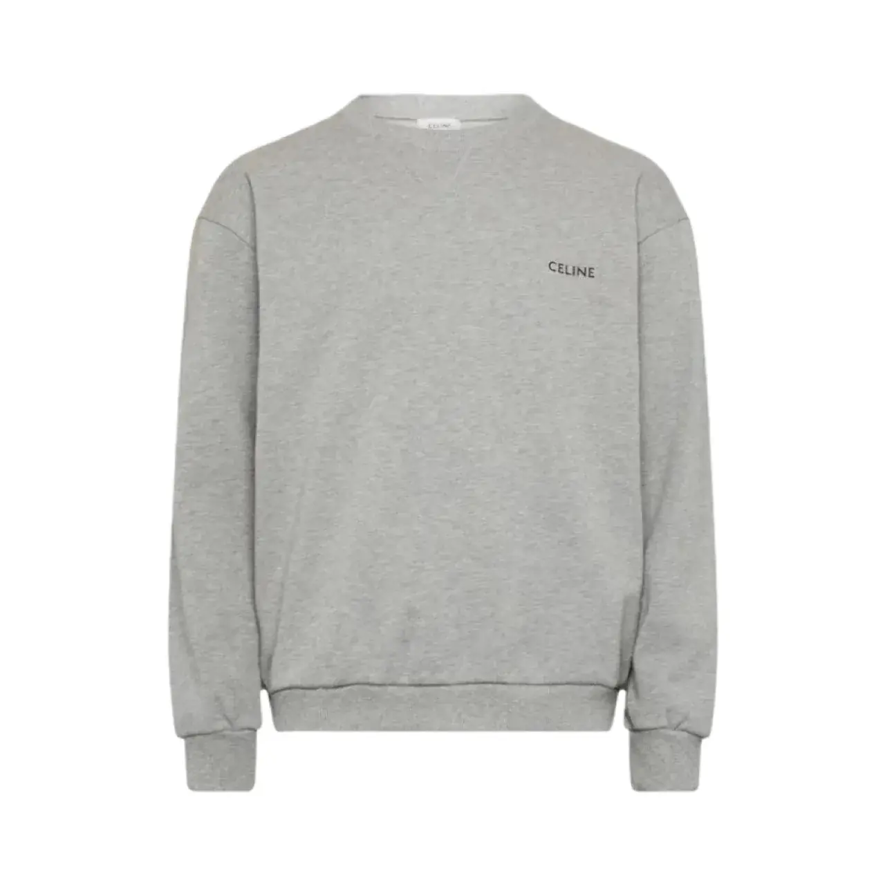 CELIN 24FW 經典字母小LOGO印花 簡約素色 圓領衛衣長袖大學T 花灰色