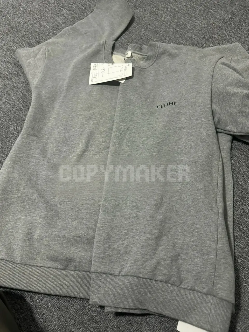 CELIN 24FW 經典字母小LOGO印花 簡約素色 圓領衛衣長袖大學T 花灰色