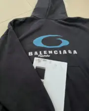 【現貨】巴黎 BLC 24SS Loop Sports Icon 循環運動 新款 帽T連帽衛衣帽衫 黑色 廓形剪裁：圖片 7