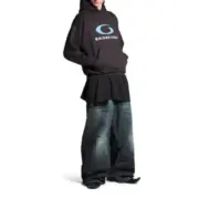 【現貨】巴黎 BLC 24SS Loop Sports Icon 循環運動 新款 帽T連帽衛衣帽衫 黑色 廓形剪裁：圖片 4