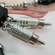 【現貨】PRA 22FW Saffiano 三角牌三角標徽章皮革 鑰匙圈鑰匙扣掛飾配件 黑色：圖片 9