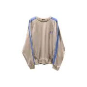 Needles x BEAMS 20FW 蝴蝶刺繡 復古織帶 大學T圓領衛衣長袖 灰拼接藍色：圖片 2