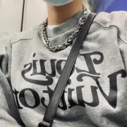 1V 20SS Necklace Chain Links 銀色 古巴項鍊 鋼項鍊 吊墜 50CM：圖片 3