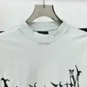 巴黎 BLC 24FW 歌德字母開裂印花 水洗破壞 長袖T恤衛衣大學T 冷白色：圖片 9