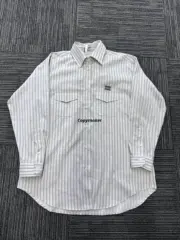 【過驗】M1U M1U 24SS 繆繆 貼布刺繡字母logo 條紋簡約長袖襯衫薄夾克 石灰岩色：圖片 7